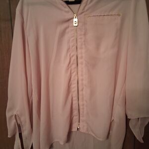 Michael Kors Light Pink Zip-Up Top